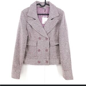 BCBGMaxAzria Herringbone Blazer in Mauve